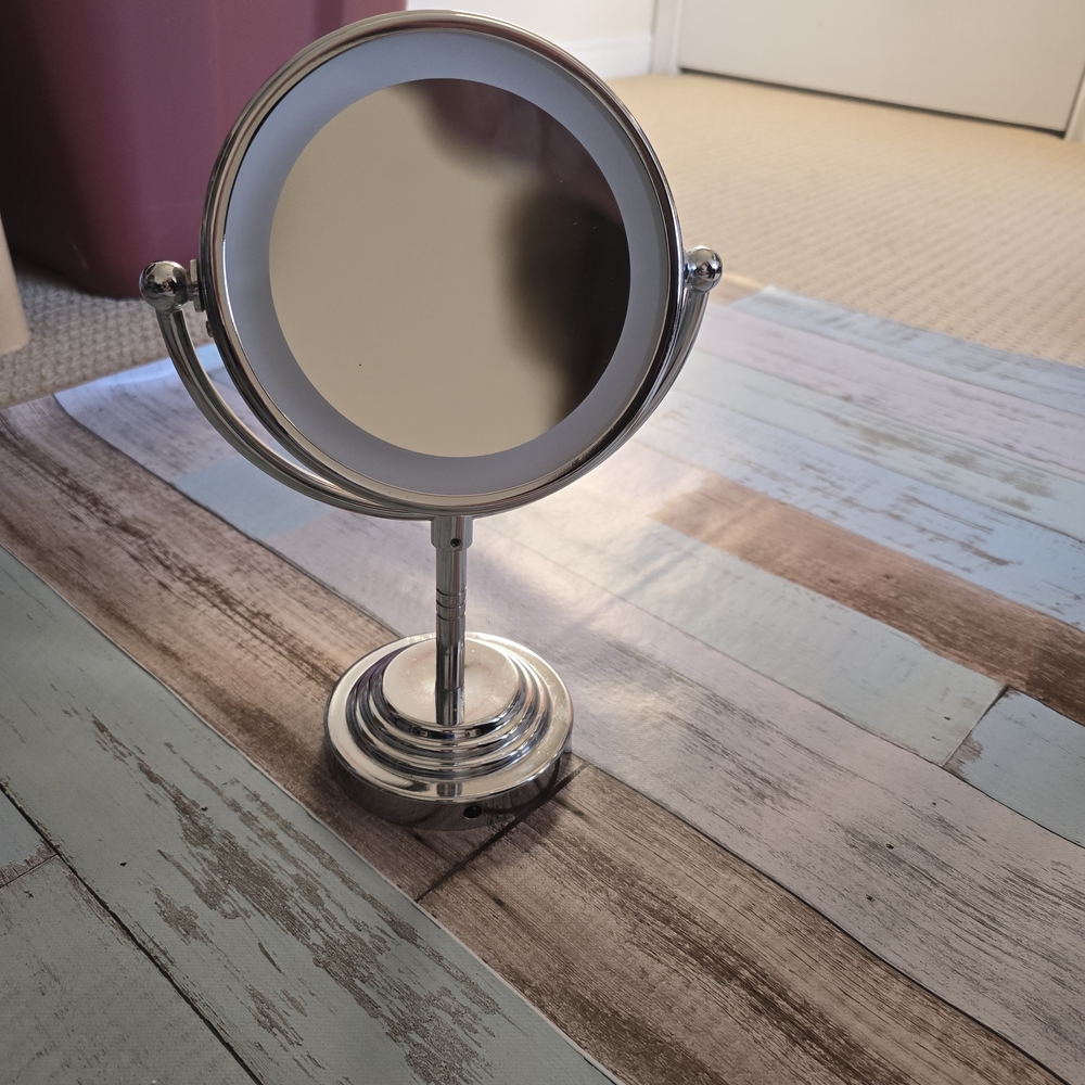 Silver Double-Sided Vanity Mirror